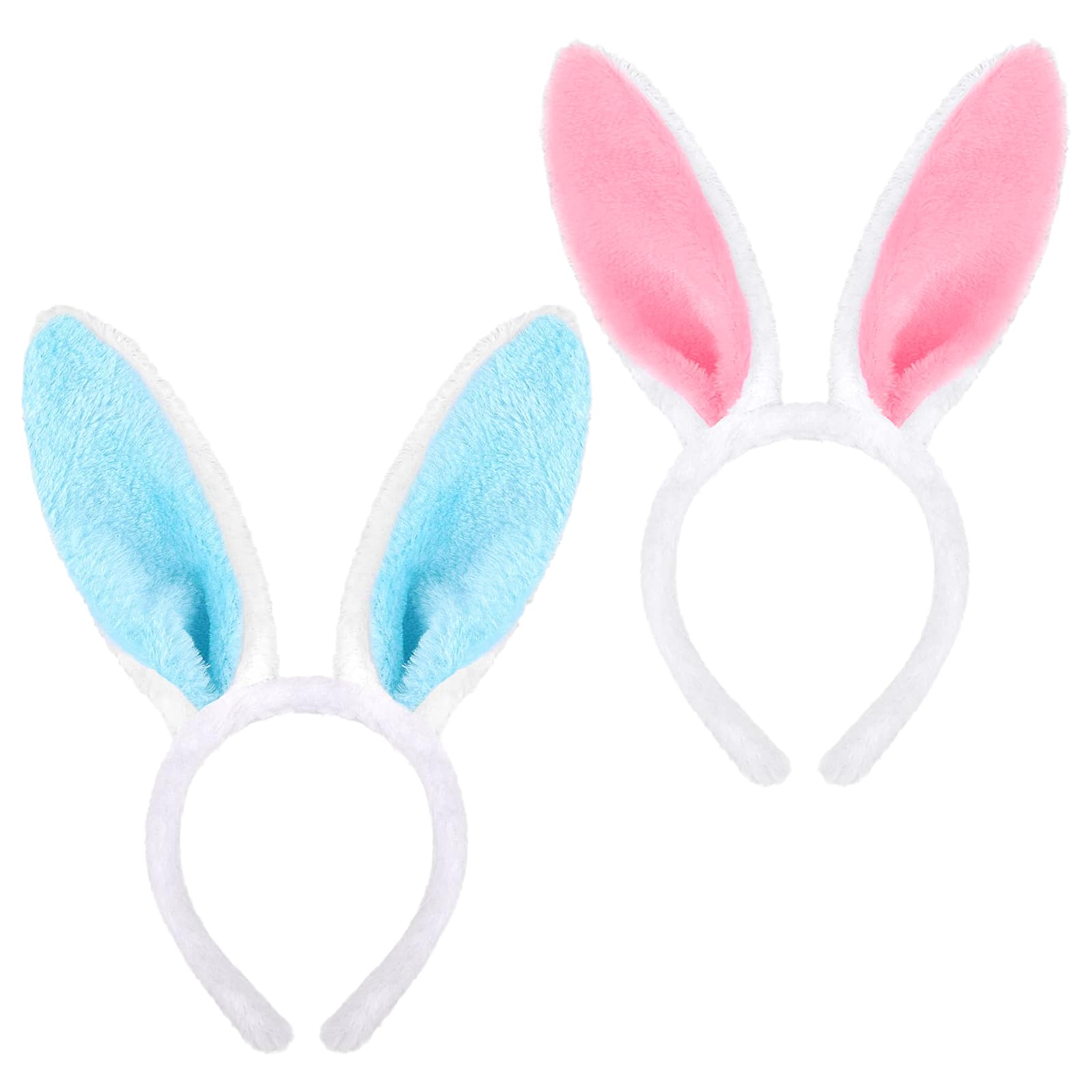 2 Stück Hasenohren Haarreif Set, Plüsch Hasen Ohren Haarreif, Osterhasen Ohren Haarreifen, Hasenohren Stirnband, Bunny Ears Headband, Bunny Ohren Haarband, für Ostern Cosplay Cute Osterhasen Kostüm