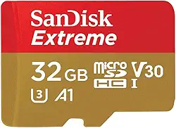 SanDisk Cartão microSD UHS-I Extreme de 32 GB para jogos móveis - C10, U3, V30, 4K, A1, Micro SD - SDSQXAF-032G-GN6GN