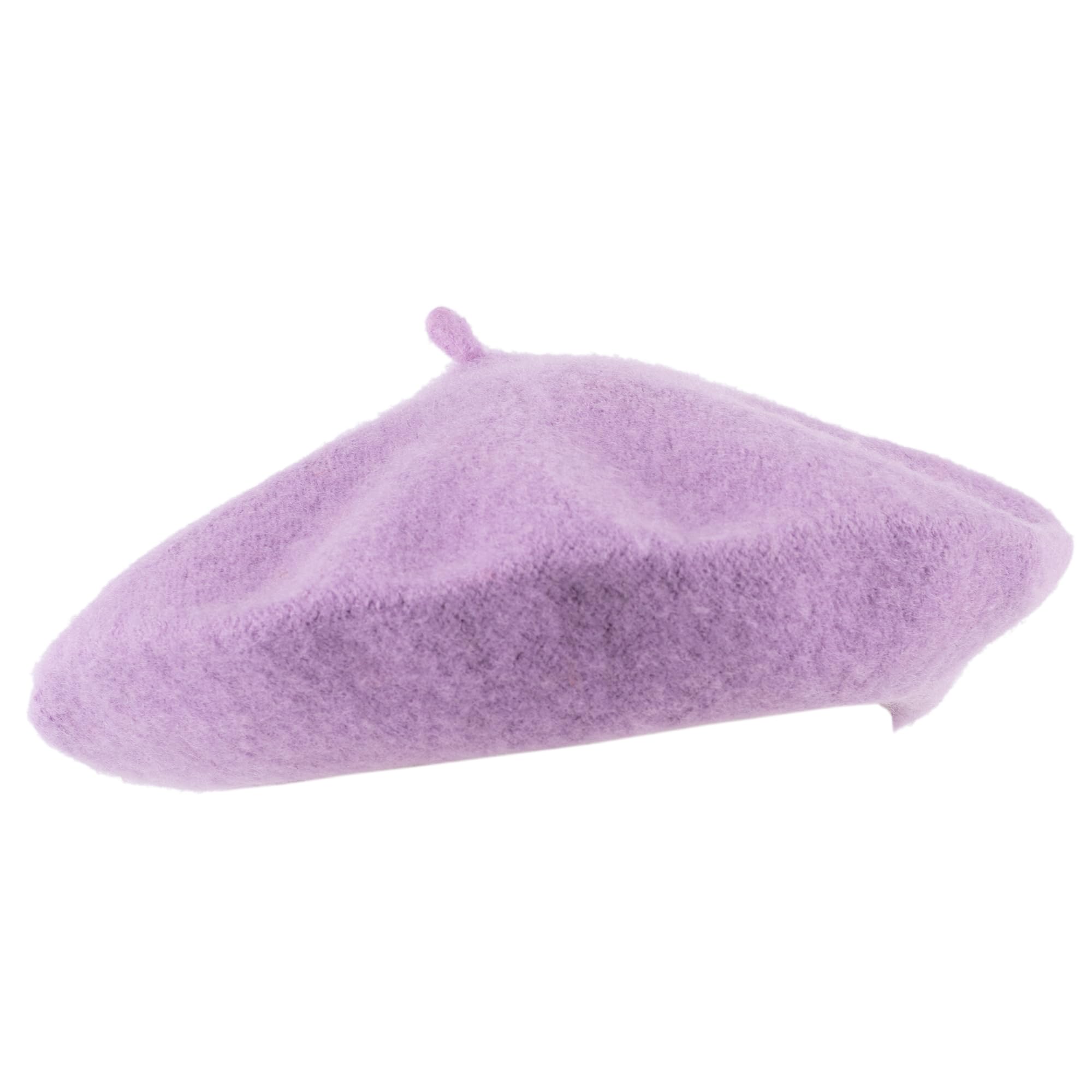 Hat To Socks Wool Blend French Beret for Men and Women in Plain Colours (Lilac)