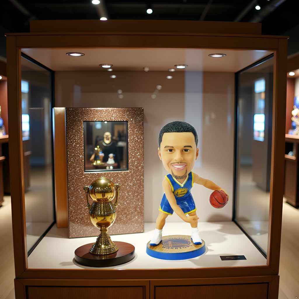 Curry Bobblehead Basketball Action Figure -5.3 in Hand-Painted Resin Collectible Doll - Perfect Sports Fan Gift - Curry in Iconic 30# Jersey