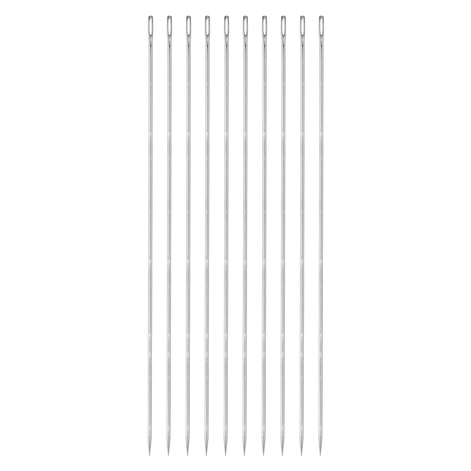 uxcell 10pcs 12 Inch Upholstery Needles Large Eye Stitching Needles Stainless Steel Straight Hand Sewing Needles for Home Hand Sewing Leather Tapestry Embroidery Tufting Webbing Carpet
