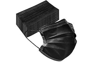 50 PCS Black Disposable Face Masks