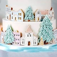 Vista 3 de Molde de silicona para tartas de Feliz Navidad, árbol de Navidad, fondant, pastelería, molde para hornear, herramientas de decoración