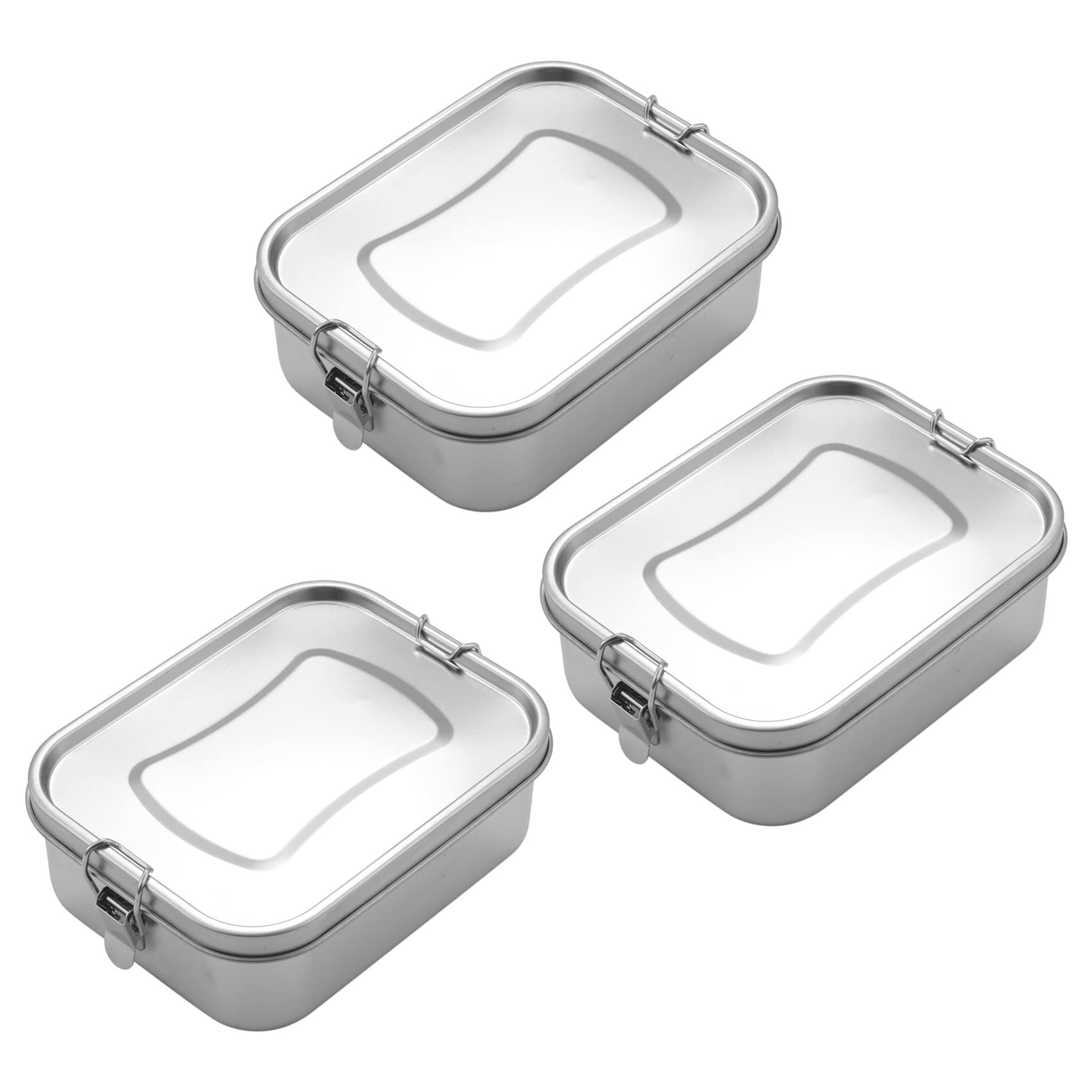 Lot de 3 boîtes à déjeuner Bento à 3 compartiments pour sandwich et côtés, 1400 ml