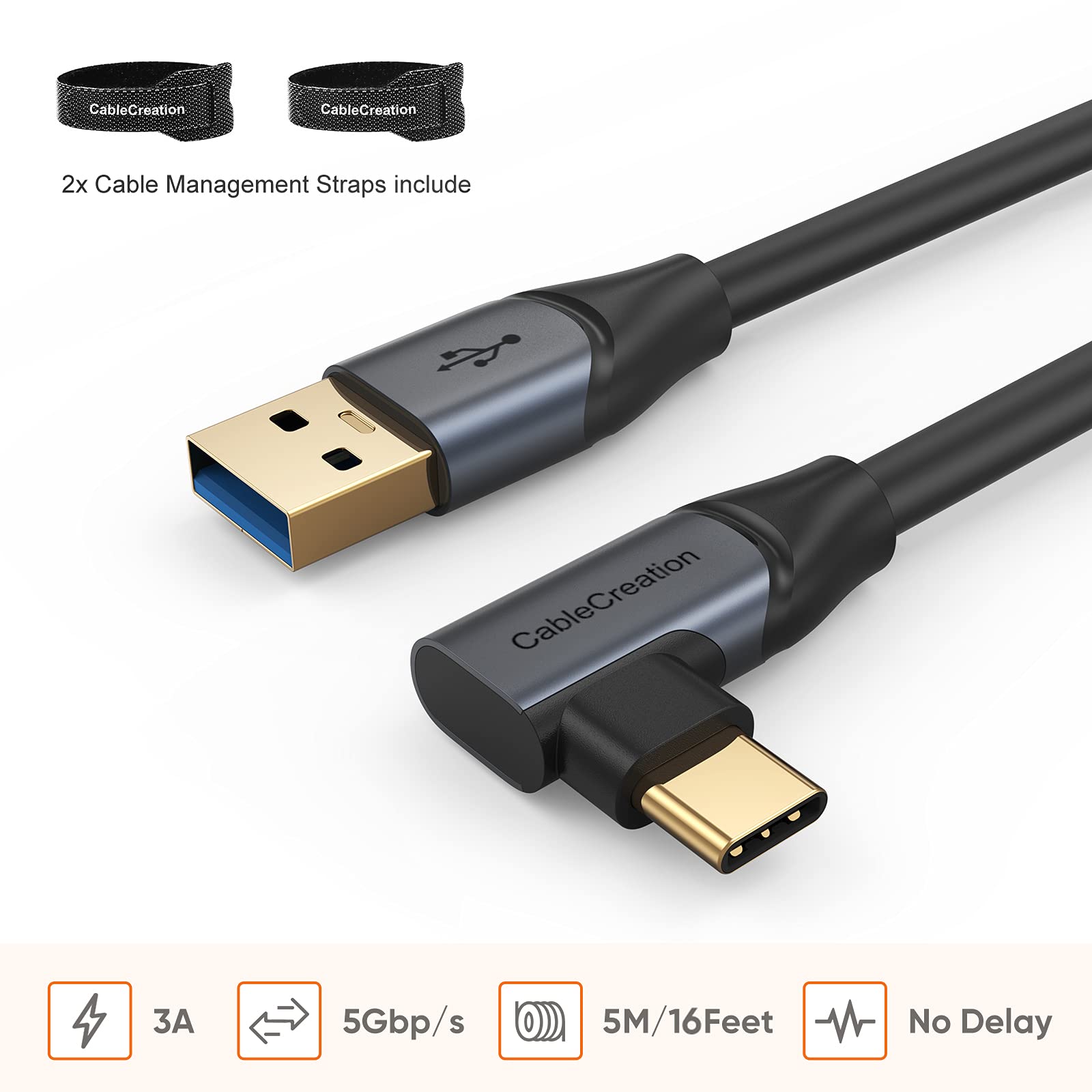 Quest 2 Link Cable 16 FT, CableCreation USB 3.1 to USB C Cable 5 Gbps
