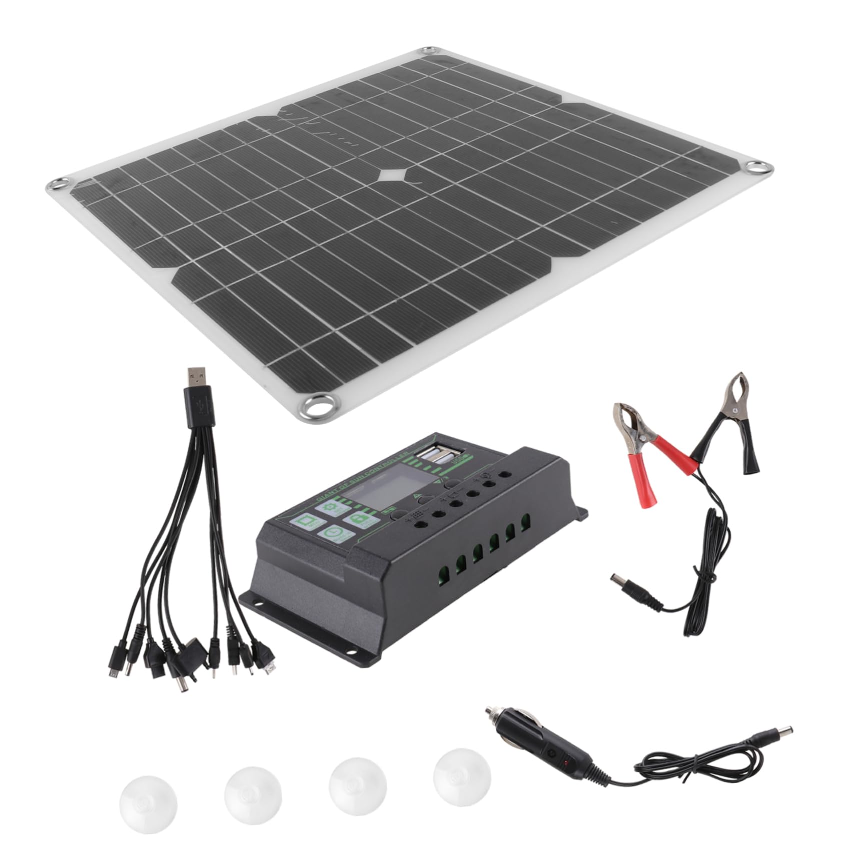1 Juego Kit de Panel Solar para Carga de Batería Fuente de Energía de Emergencia para Actividades al Aire Resistente al Agua y Ligero para Camping y