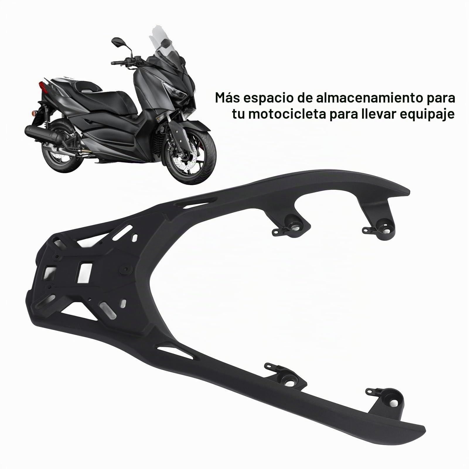 SIXRUN Rack de Almacenamiento de Equipaje Trasero, Soporte Estable de Aleación de Aluminio, Portador de Carga Trasero con Excelente Espacio Adicional, para Xmax 125 250 300 2017-2024