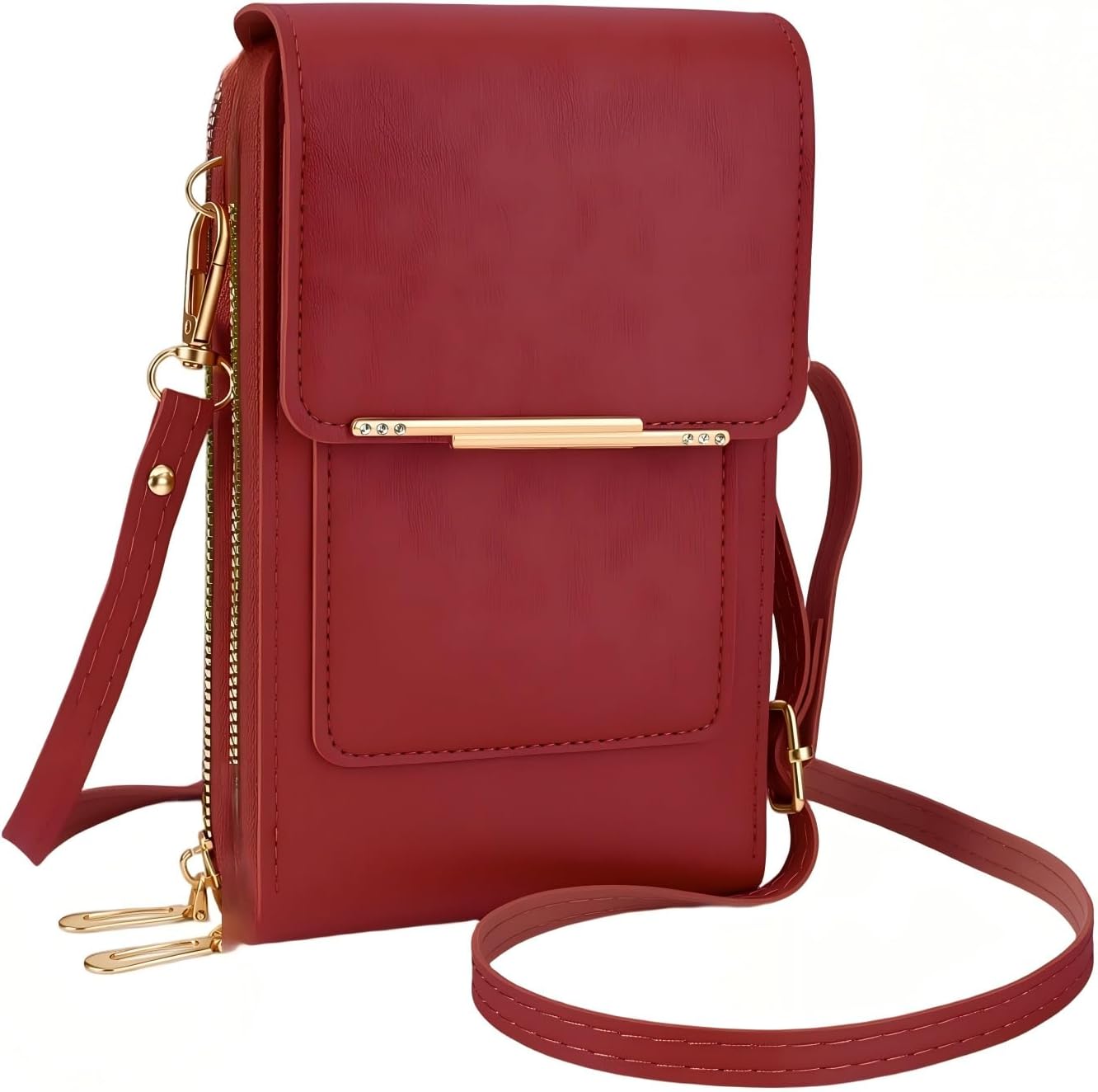 Women's Phone Messenger Bag, Crossbody Phone Wallet, RFID Touch Screen Crossbody Phone Purse, Anti-Theft Shoulder Strap