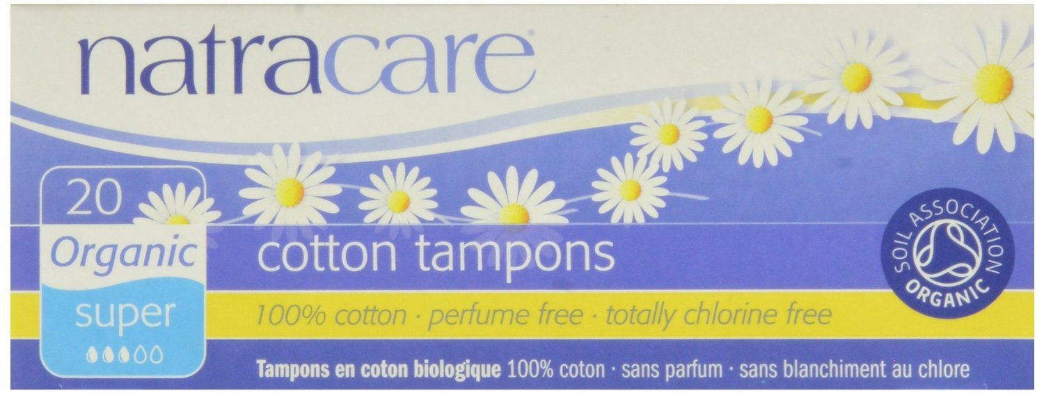 2000 Organic All Cotton Non-Applicator Tampons 20 Count, 3 Pack