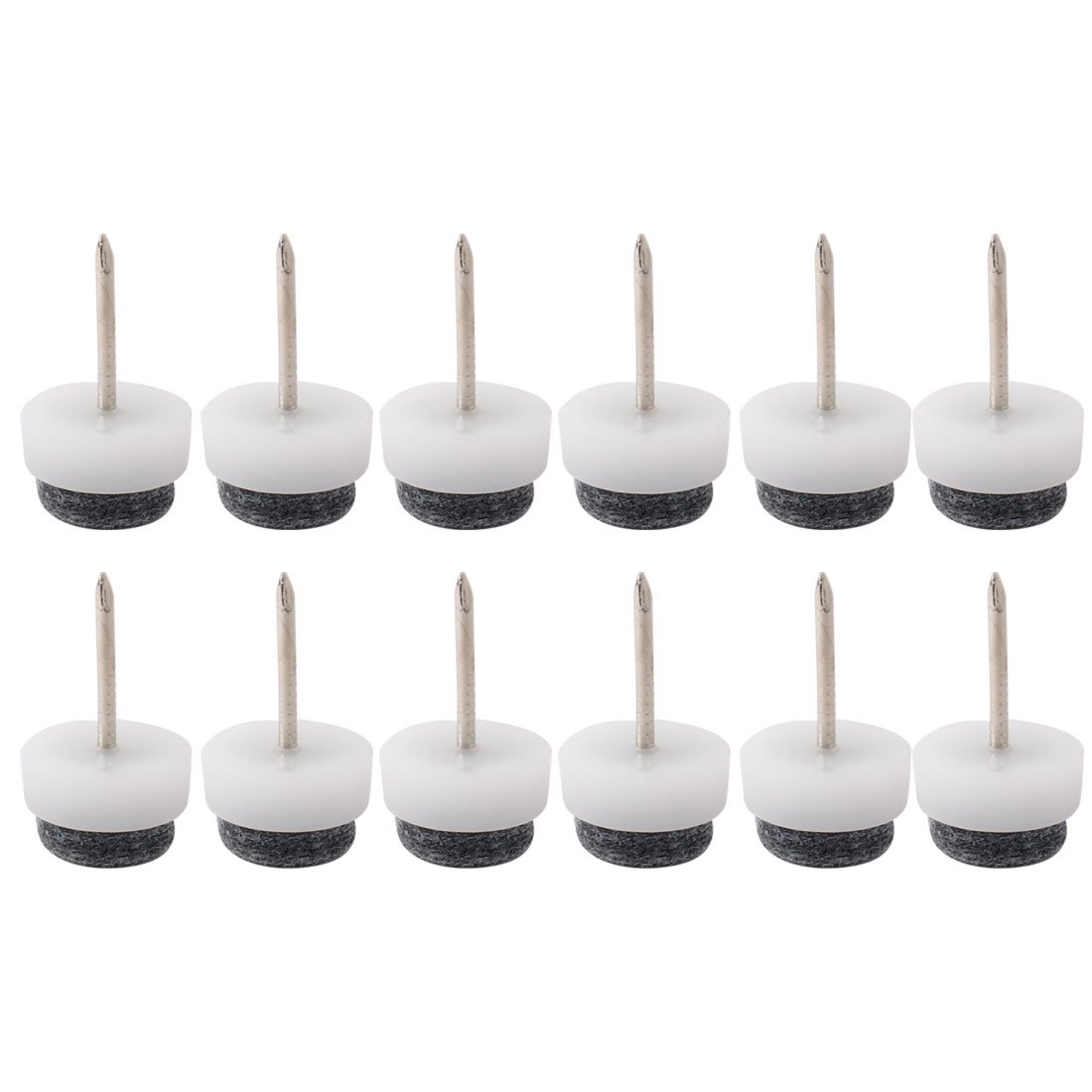 Family Table Chair Furniture Feet Legs Floor Protector Guard Felt Pad Nails 13mm Diameter Pack of 12 White