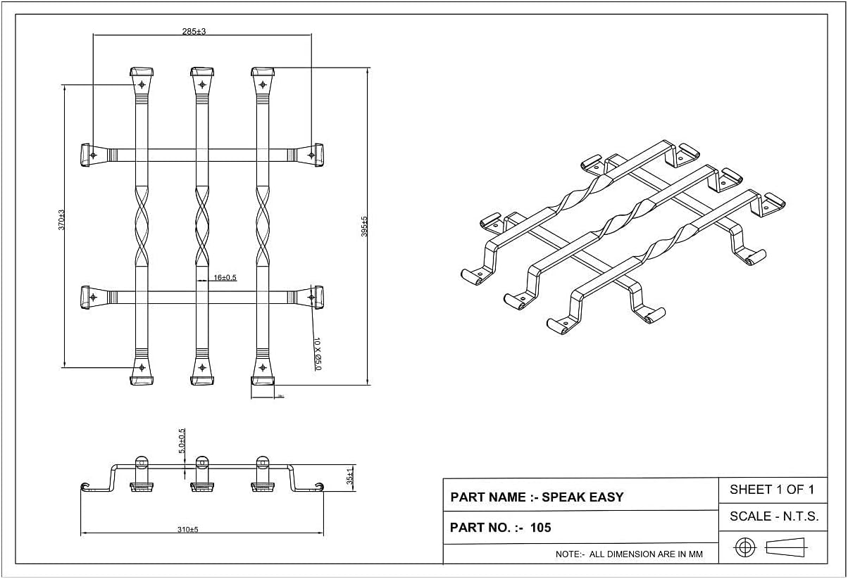PRIMA Decorative Hardware Gate Speakeasy Grille, Iron Flat Bar Twist Design 105, Black Powder Coated Finish Speakeasy Door Grille - for Wood Passage Door, Wood Gates & Garage Door (15.5″ x 12.5″)