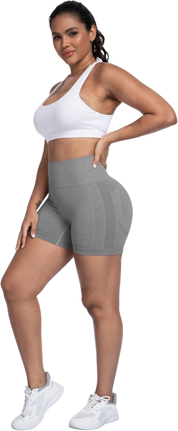 NORMOV Workout Butt Lifting Shorts Women,Seamless High Waist Scrunch Booty Gym Shorts - Image 6