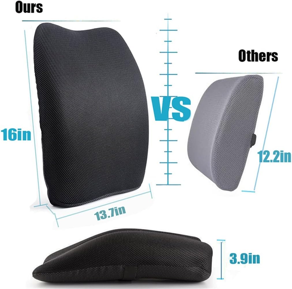 Lumbar Support Cushion Back Pillow Orthopedic Design Provides Low Back Support