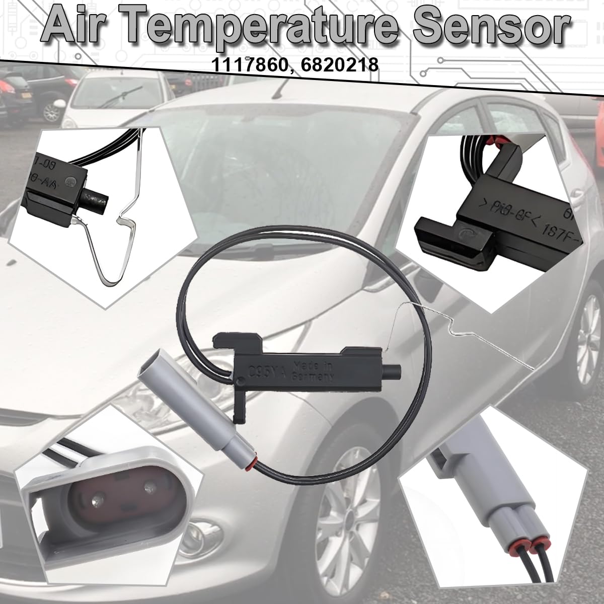 ZAMDOE 1S7F-10K936-AA Sensore di temperatura esterna auto per Ford Focus MK1 Focus C-Max Fiesta MK5 MK6 MK7 Mondeo 6820218 1117860