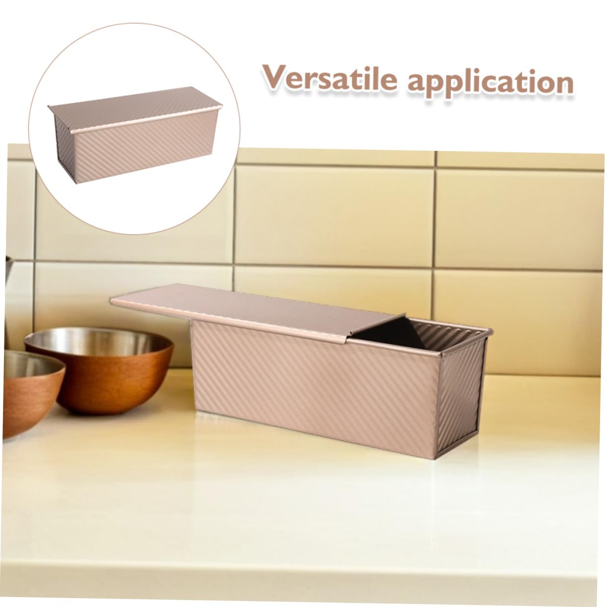 Caja de Tostadas Molde para Pan de Sándwich Molde para Pan de Acero al Carbono con Tapa Antiadherente para Tostadas Reutilizables el Horno