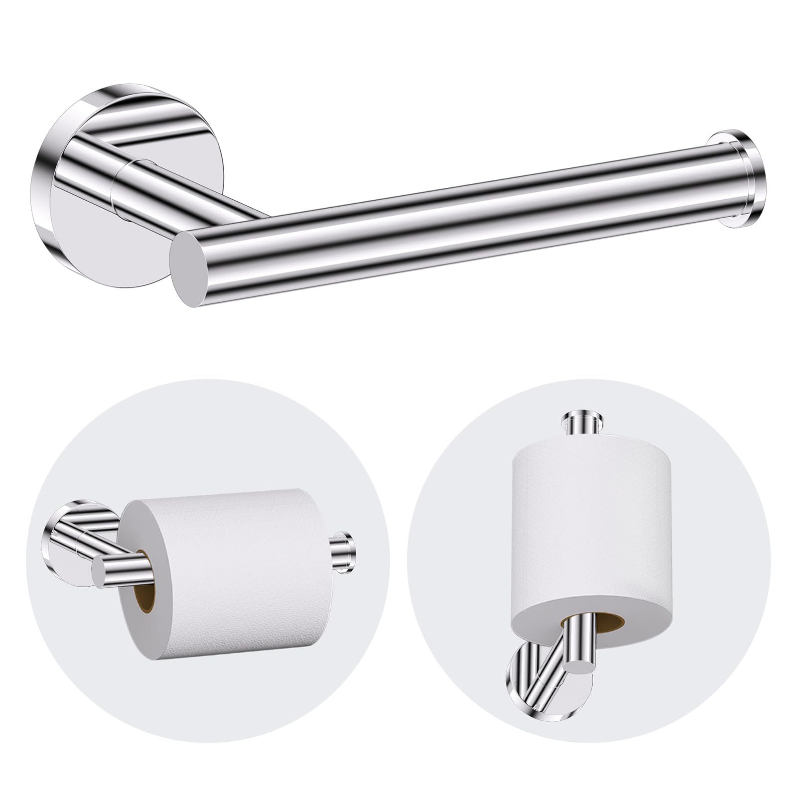 YACVCL Chrome Toilet Roll Holder, Bathroom ﻿Toilet Paper Holder, Stainless Steel Modern Tissue Non-slip Holders Wall Mounted for Bathroom Kitchen Washroom