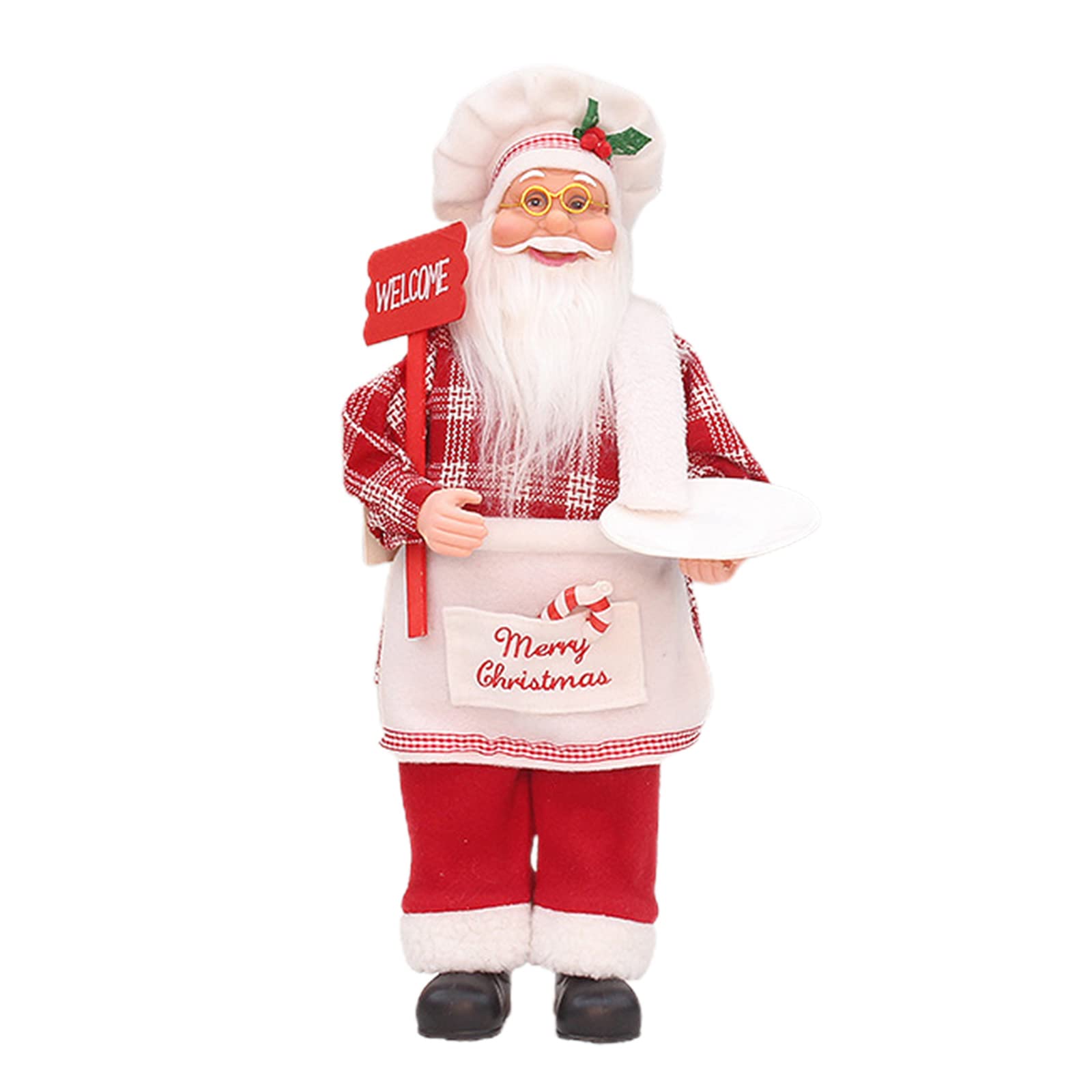 Tsophreniq Christmas Chef Santa Figurine Dwarf Decorative Decor for New Year Birthday Wedding Party Decor Christmas Figurines