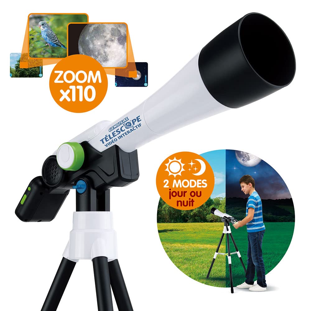 VTech - Genius XL Télescope Vidéo Interactif, Télescope Enfant avec Écran Couleur Numérique, Photos et Vidéos de la NASA, Jouet Scientifique Éducatif, Cadeau Enfant Dès 7 Ans - Contenu en Français