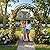 WISLAS 7FT Heavy Duty Steel Garden Arbor with Side Garden Trellis, Rust-Resistant Powder Coated Wedding Arch Archway for Backyard, Vine Plants & Outdoor Decor - Includes Ground Stakes & Easy Assembly