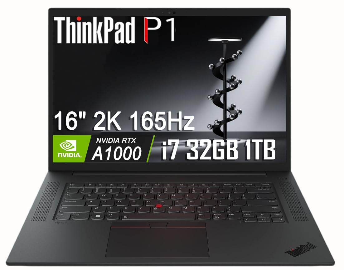 Lenovo ThinkPad P1 Mobile Workstation Laptop (16" 2K 165Hz, Intel 14-Core i7-13800H, 32GB DDR5, 1TB SSD, NVIDIA RTX A1000 6GB) 2 x Thunderbolt 4,