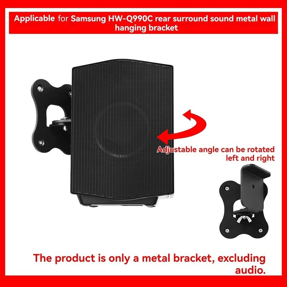 Supporto da parete per altoparlante in metallo per Samsung HW-Q990B Q990C | Q930C, supporto per altoparlante posteriore in acciaio da 3 mm, supporto per altoparlante Home Theatre nero