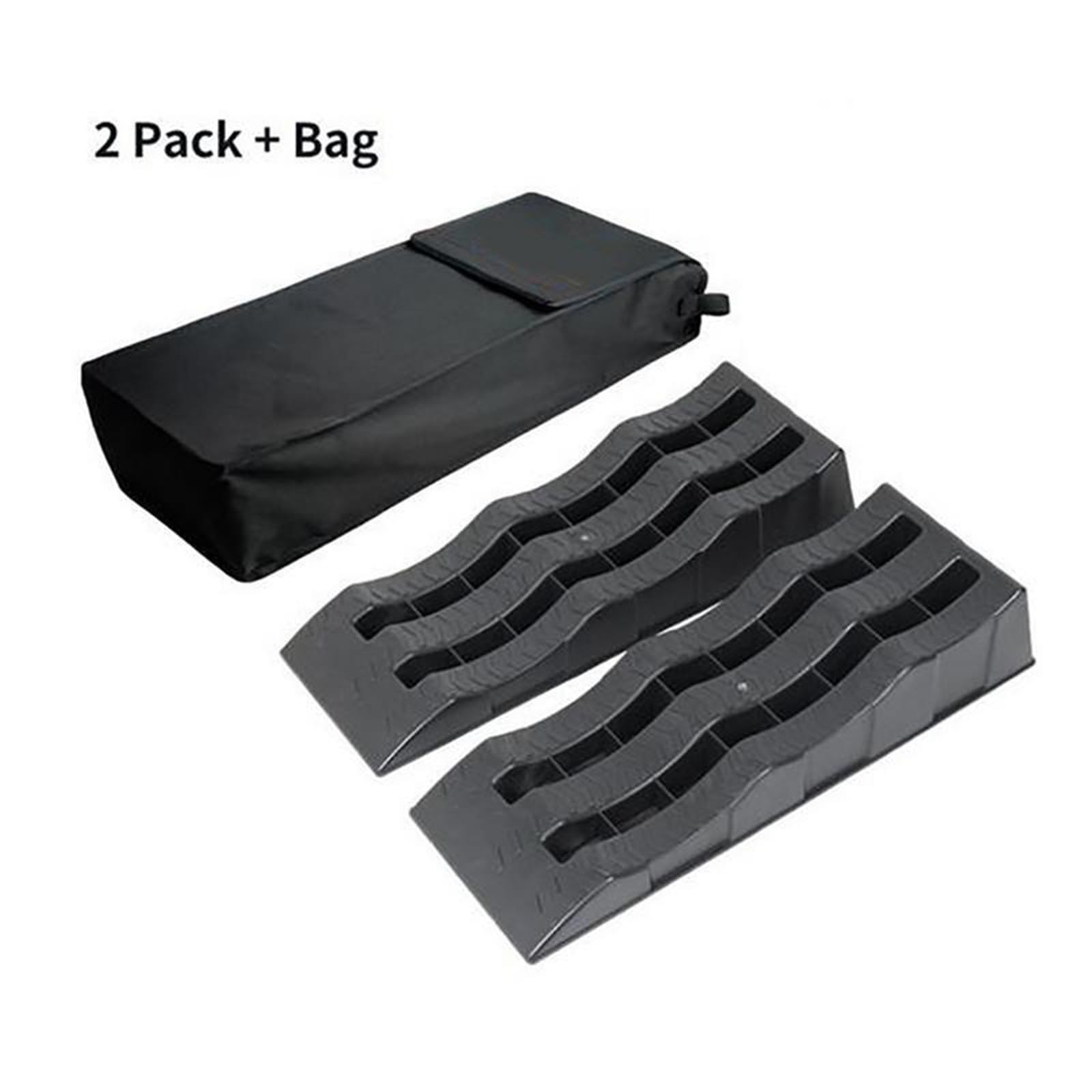 Auffahrkeile für Wohnmobil 2 Stück RV-Nivellierrampen, Unterlegkeile, Anti-Rutsch-Pad for Autoreifen zur Stabilisierung der Wohnmobil- oder Anhänger-Nivellierung mit Oxford-Tasche(Grey)