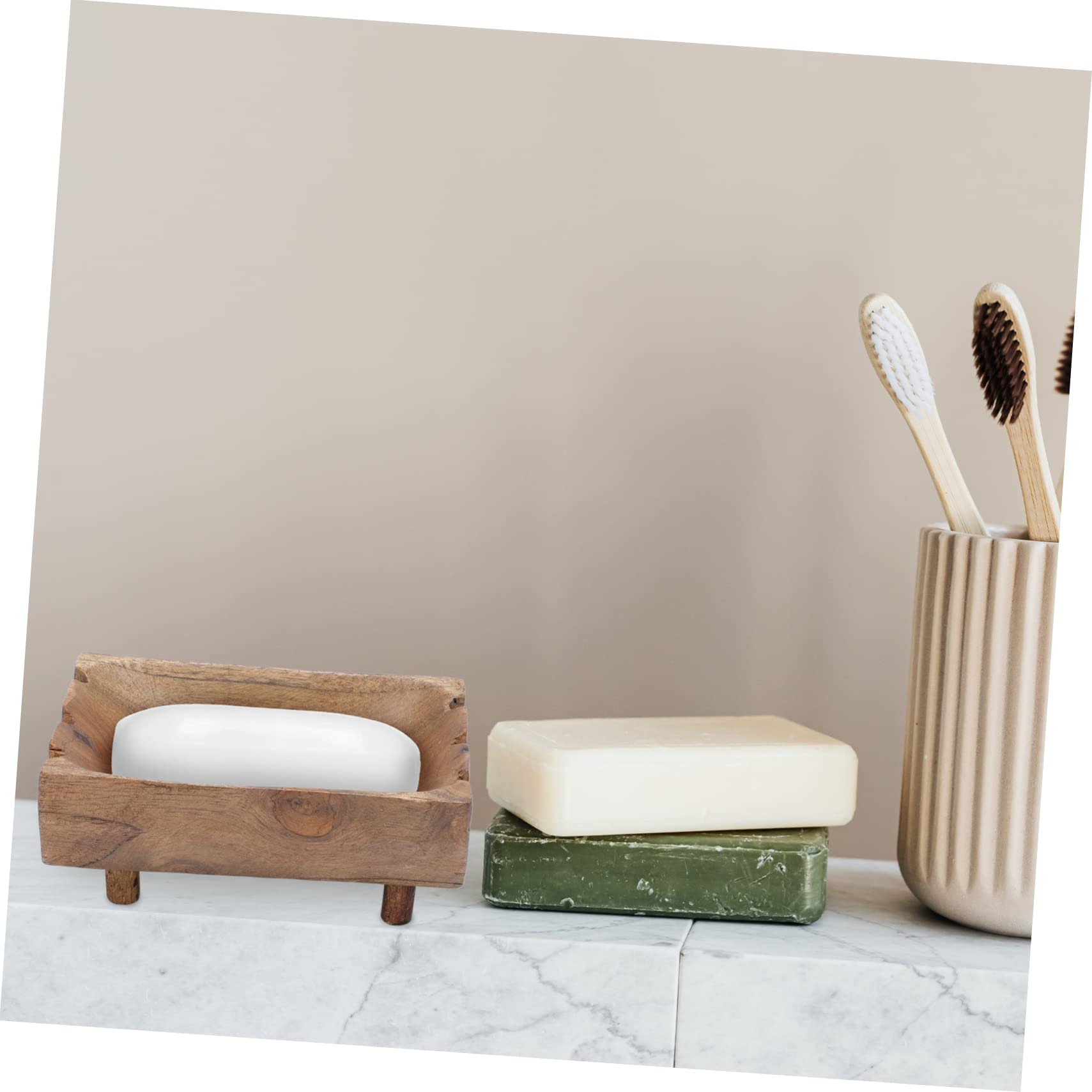 Jabonera de Madera para Baño, Contenedor de Almacenamiento con Drenaje, y Agradable, Previene Humedad y Malos Olores