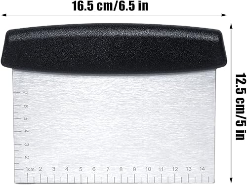 Miniatura 2 de 1 pieza multiusos de acero inoxidable raspador de masapicadorcortador con escala de medición para cortar pasteles de masa, pizza y pan de pastelería