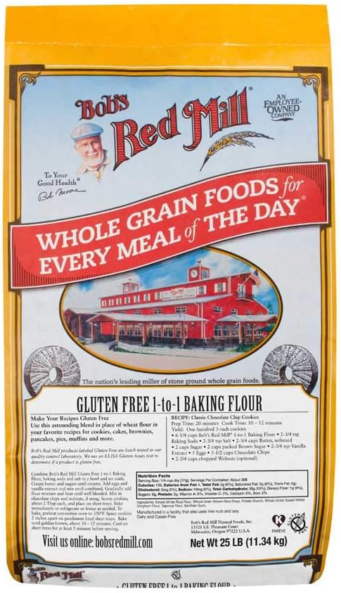 Bob's Red Mill Gluten Free 1-to-1 Baking Flour, 25 Pound
