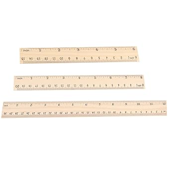Amazon.com: Mogdeker 3 Pack Wooden Ruler 12 inch 8 inch and 6 inch ...