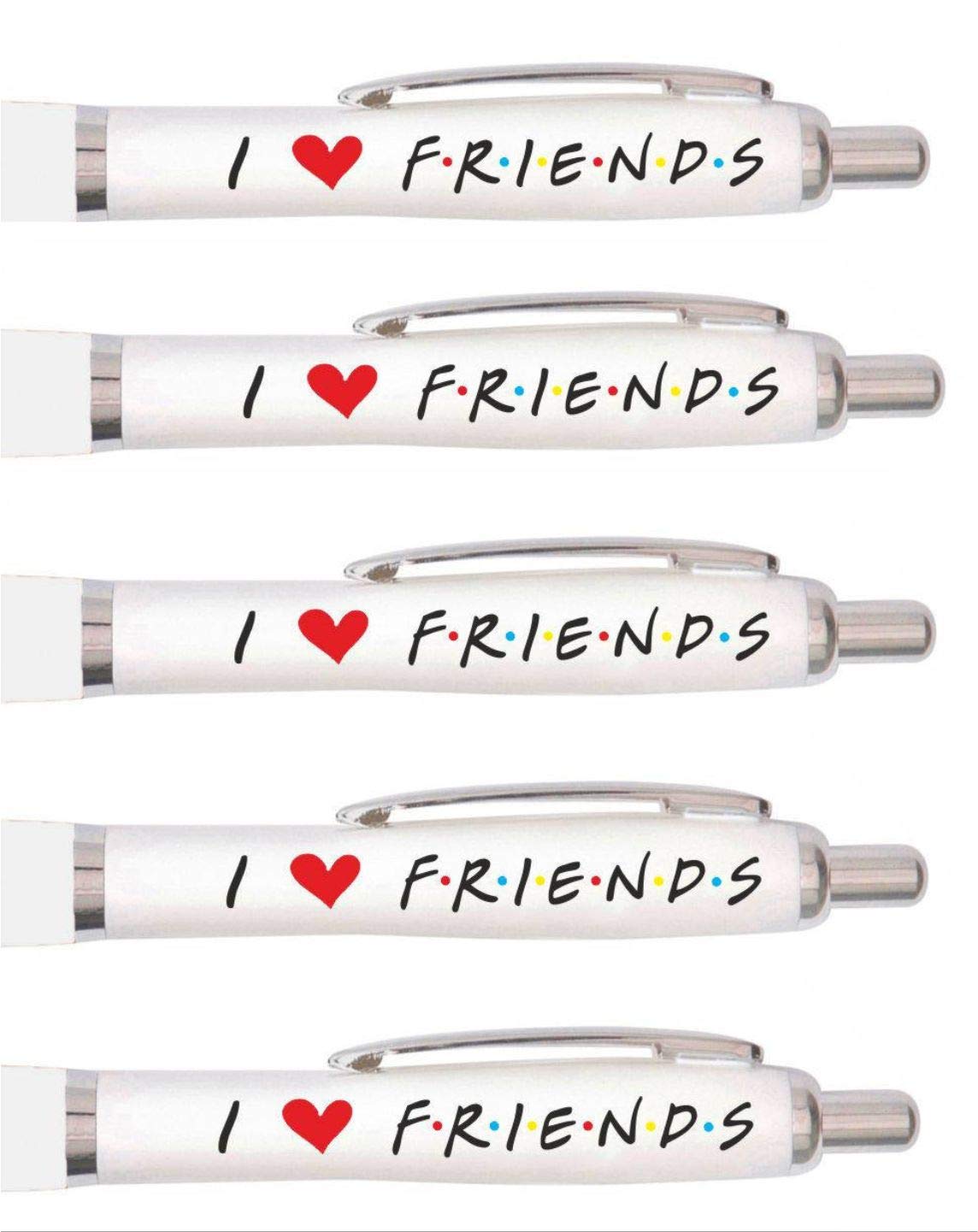 I Love F.R.I.E.N.D.S Pen 5-Pack - F.R.I.E.N.D.S TV Themed Gifts for Fans - Friends TV Show