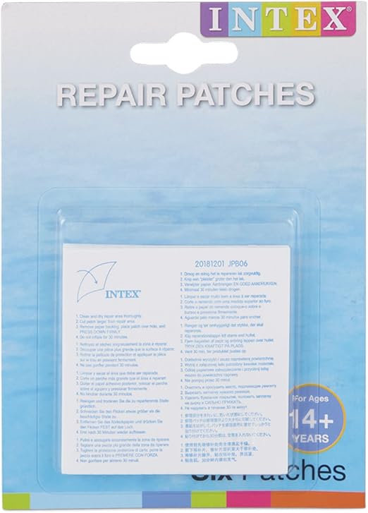 Intex Wet Vinyl Plastic Repair Patch. 6 Count