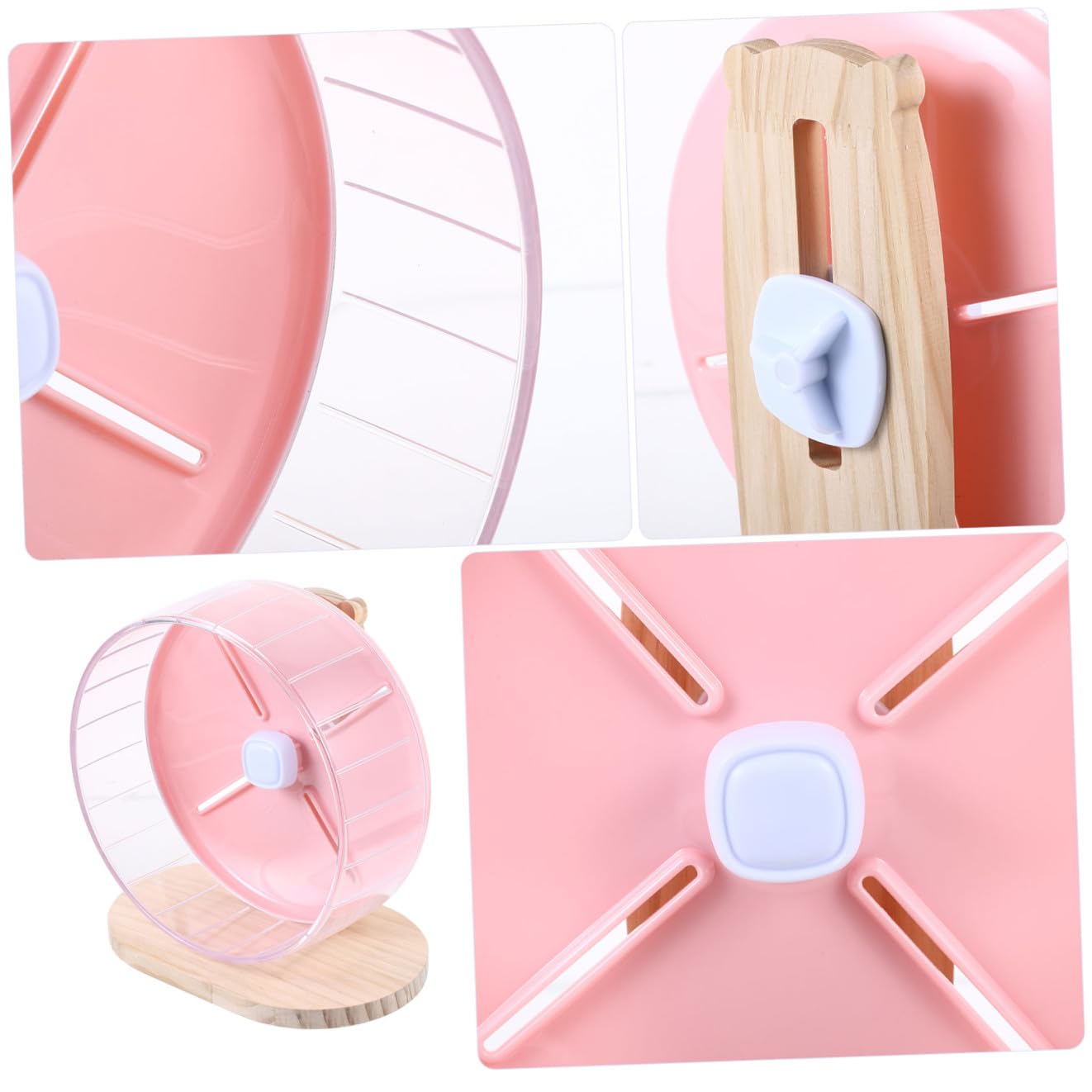 1 Ensemble Roue de Course Silencieuse pour Hamster et Rongeur avec Support Accessoire pour Chinchilla Souris et