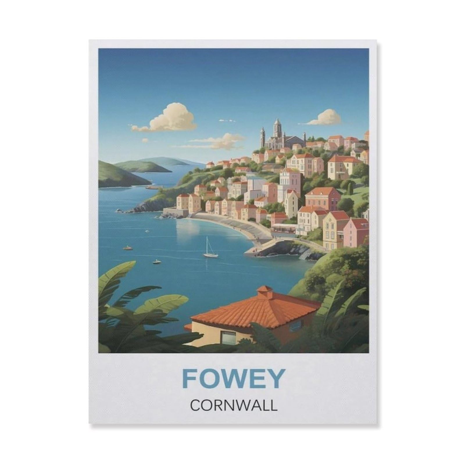 Vintage Art Metal Signs Funny Sign，Fowey Cornwall(15x30cm）