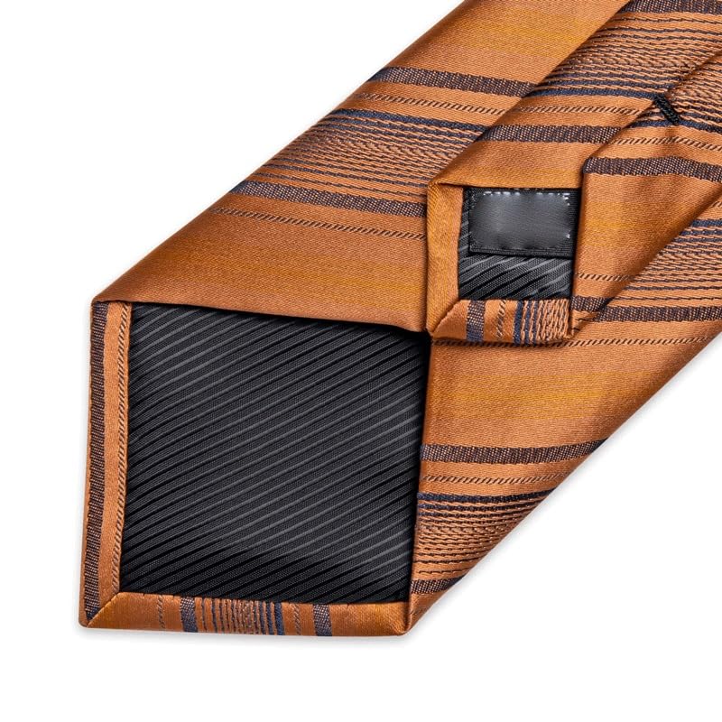 Set de corbata de seda para hombre con pañuelo y gemelos miniatura 5