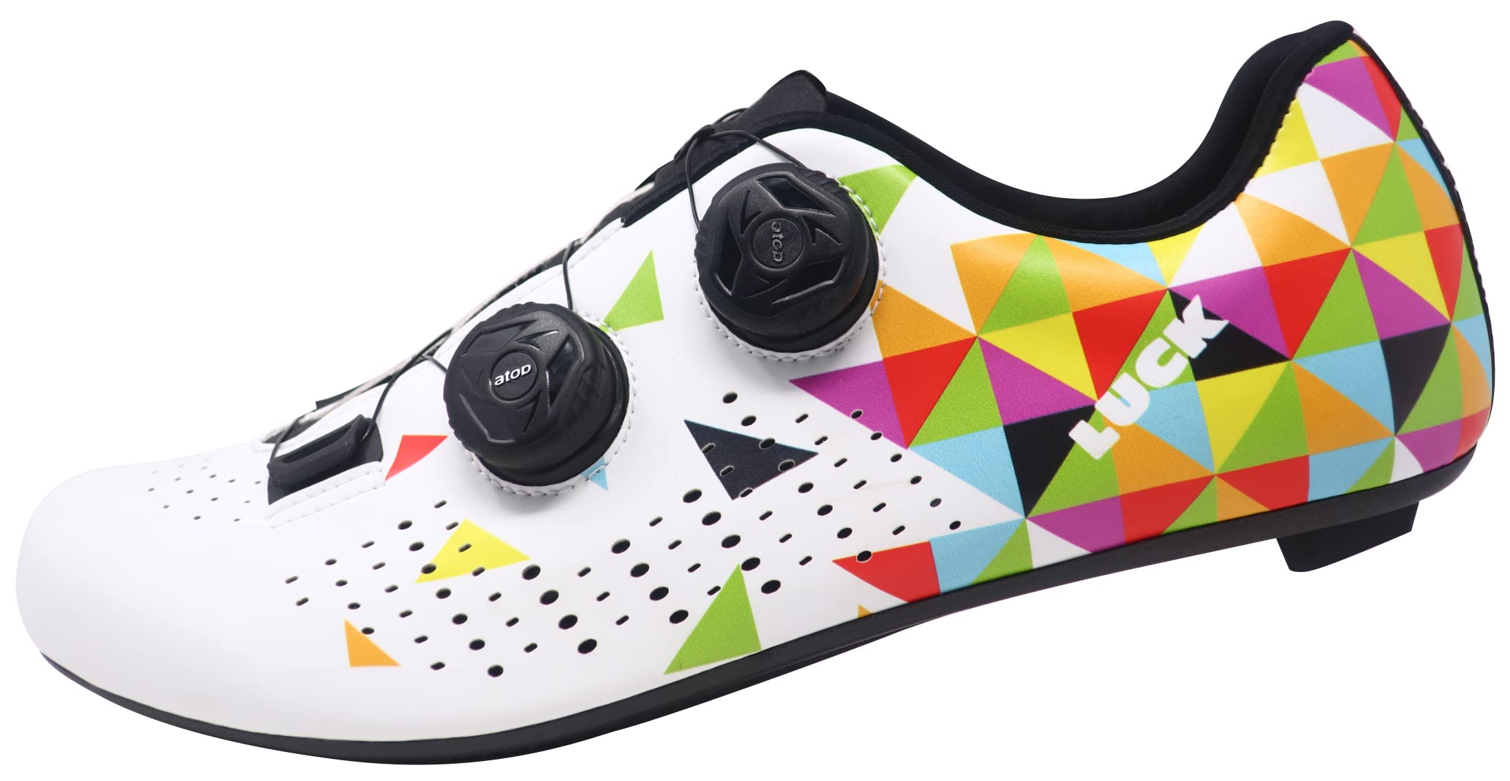 LUCK Genius Grafiti, Zapatillas de Ciclismo para Carretera con Suela de Carbono HD-50 y Doble Cierre rotativo de precisión.