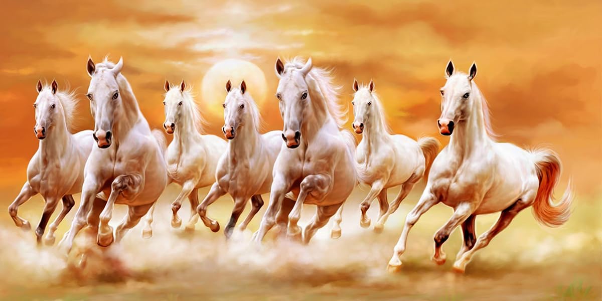 TREXEE DIY 5D Diamond Art Painting Kits for Adults, Kids Beginners Full Drill Diamond Dots Paintings, 7 Horses Running in Water Vastu 5D Paint with Diamonds Pictures Gem Art Painting Kits DIY Crafts Kits 30X40 CM-picture-45