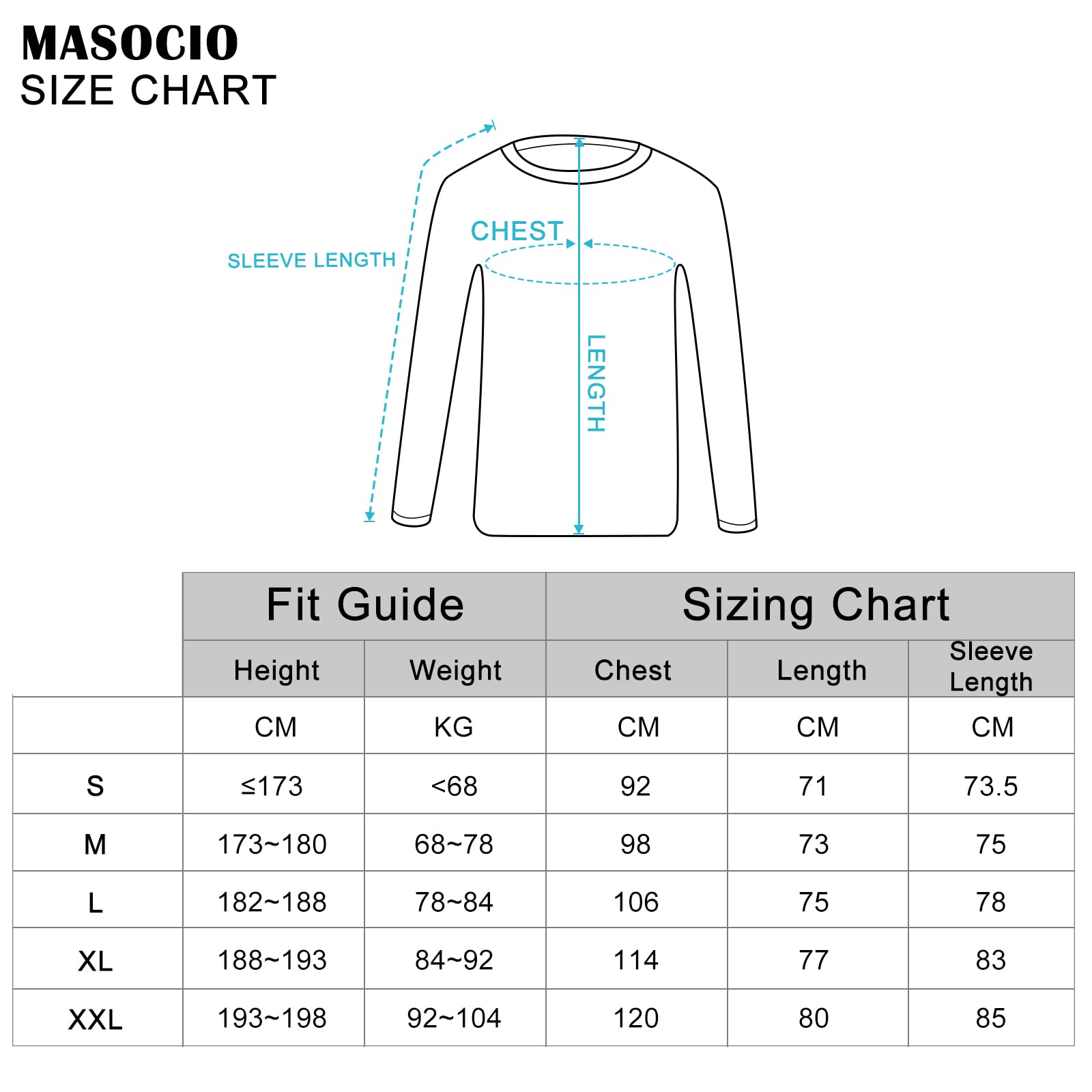 MASOCIO T-Shirt Anti UV à Manche Longue Rash Guard Homme UPF 50+ Maillot de Bain Hauts Séchage Rapide