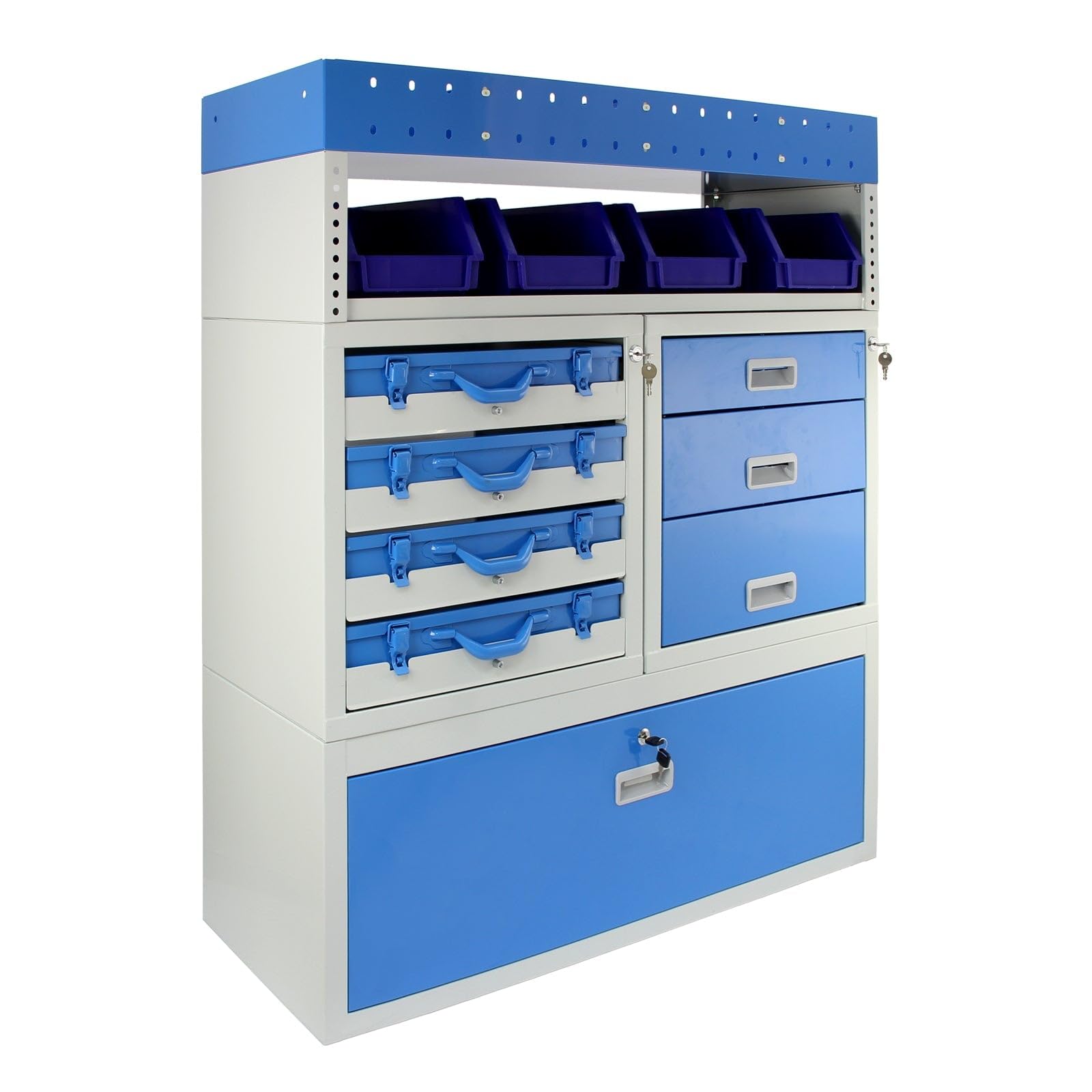 Scaffale universale per furgone lavoro professionale officina garage scaffalature metalliche blu Van Racking stoccaggio stoccaggio organizzatore attrezzi Furgone Capacità peso 60kg Monster Racking