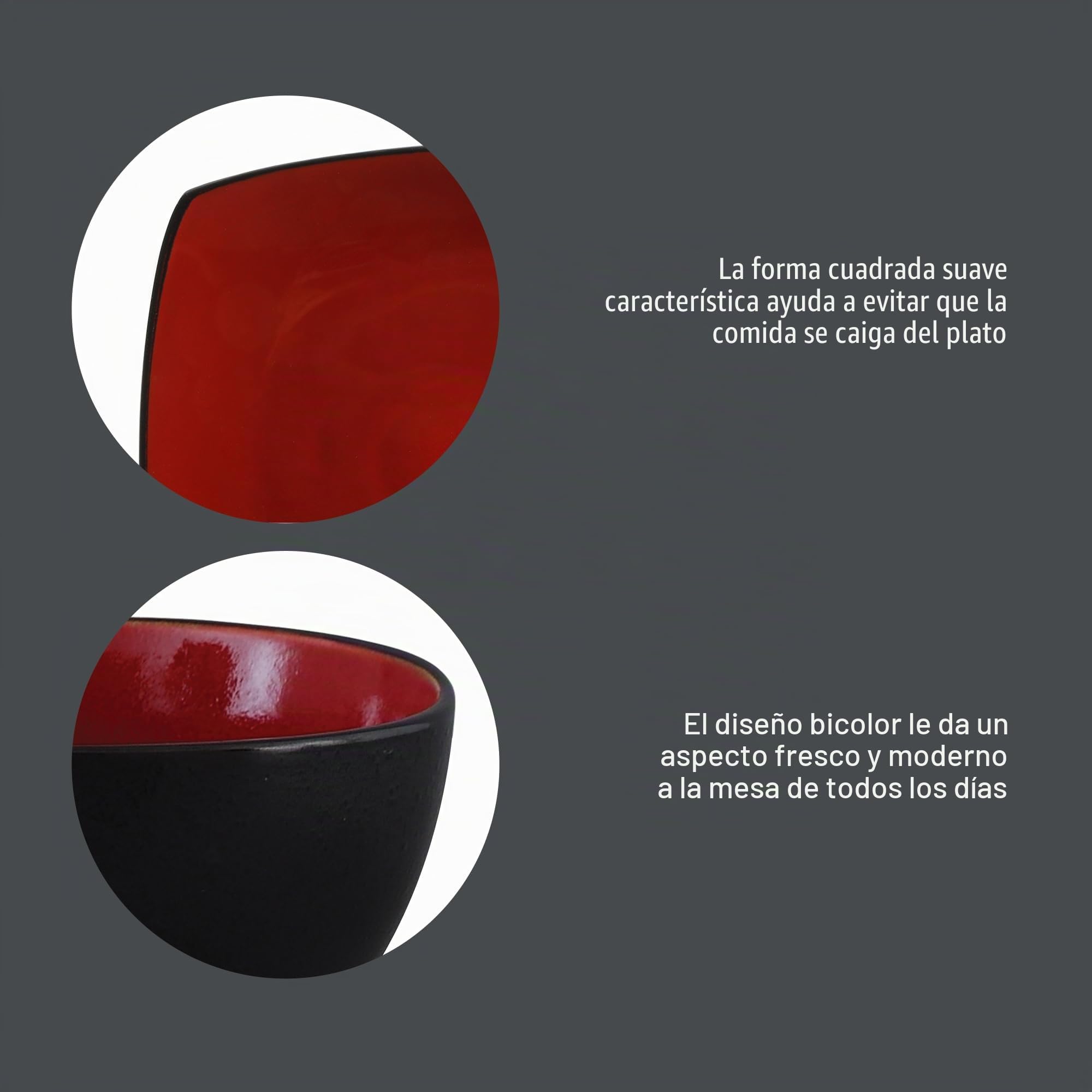 Gibson Soho Lounge, Vajilla de 16 piezas Soho Lounge Square, rojo