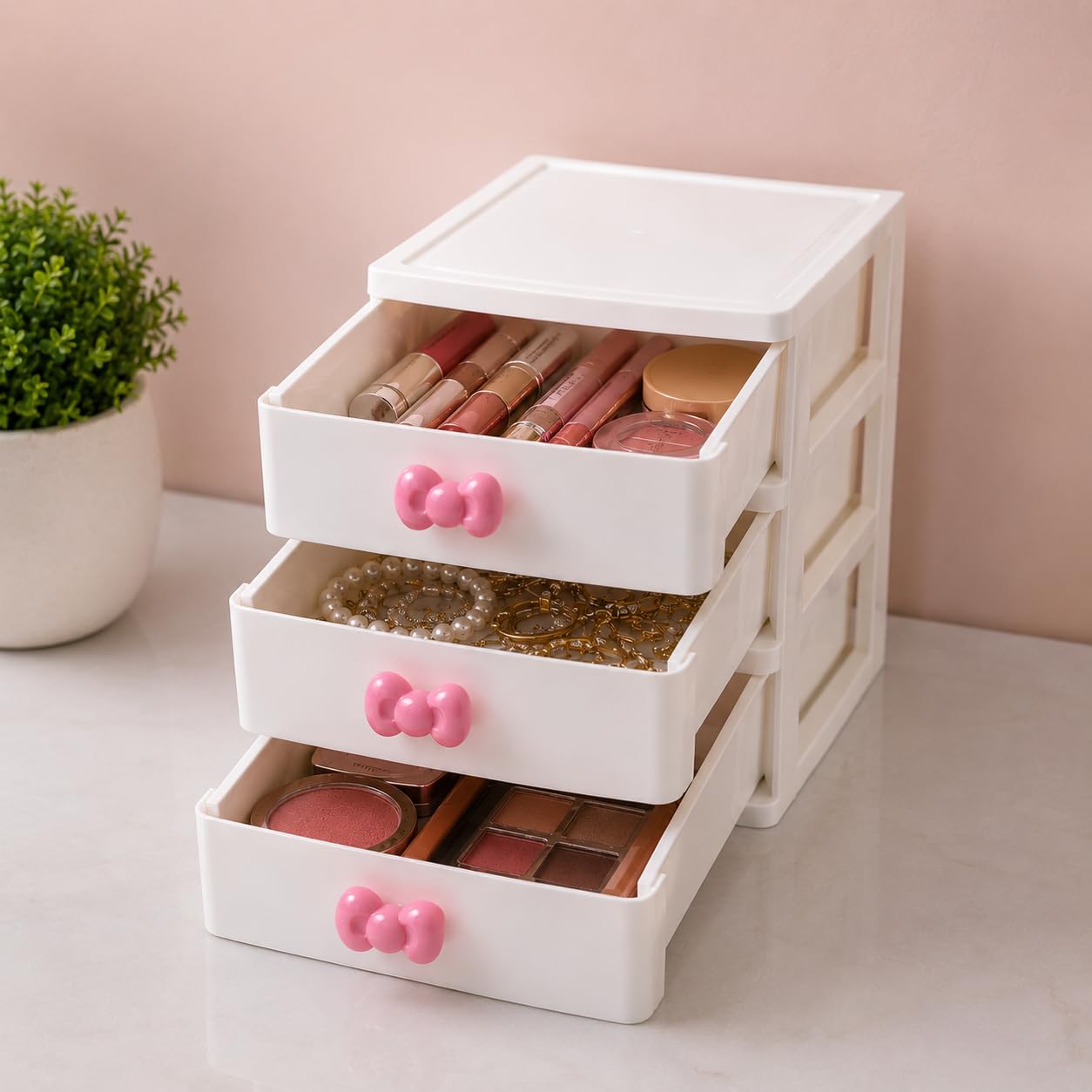 Market99 White Color Plastic 3-Layer Drawer | Drawer With Rectangular Shape And Glossy Finish | Drawer For Storage In Home | Organiser For Multipurpose Use-image-15