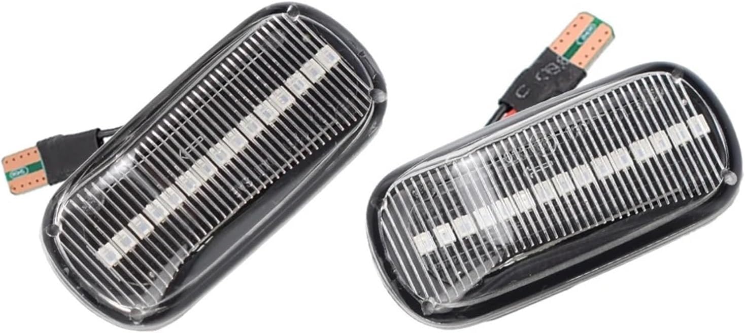 LED Dynamic Sequential Side Marker Turn Signal Lights for Honda Acura Odyssey Accord Civic CR-V Fit Jazz, Flowing Blinker Indicators, Smoked Black, 2 PackLED (Dynamic Crystal Type)