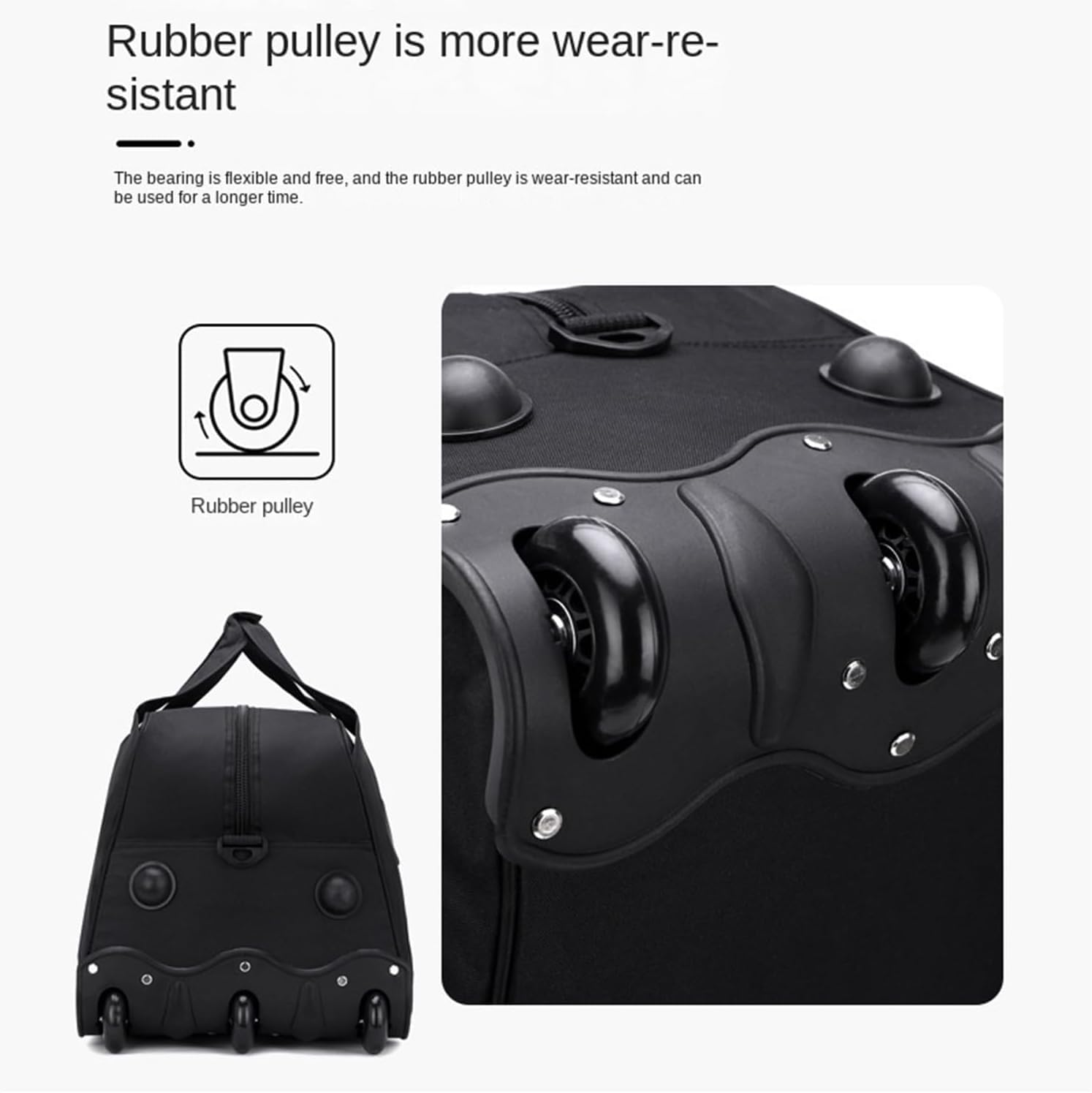 Bagagli in Tessuto Impermeabile con Ruote Trolley da Viaggio Portatile Borsone di Grande capacità Zaino Multifunzionale