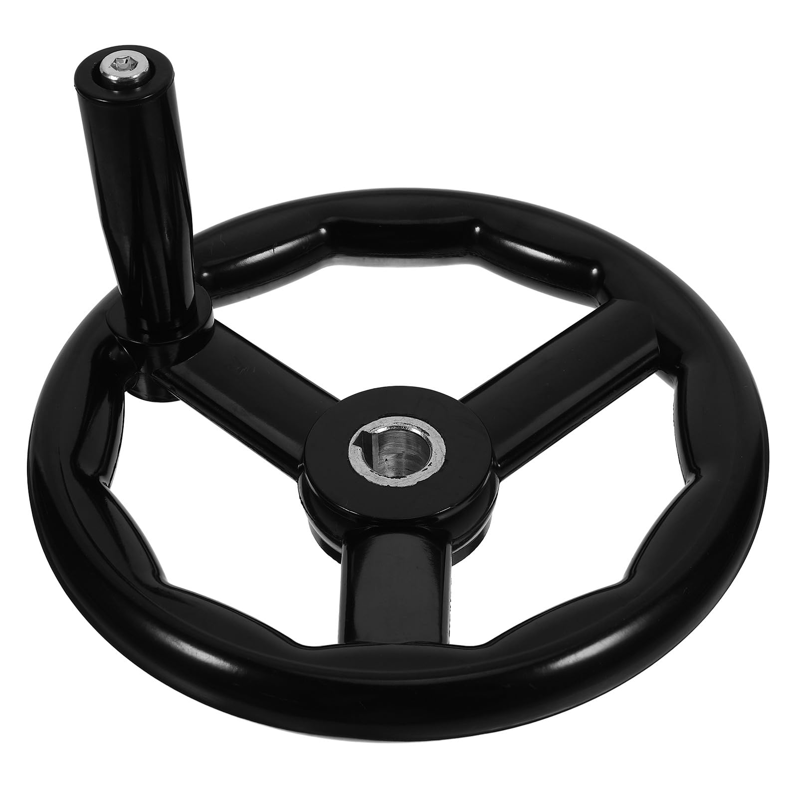 Volant à main en bakélite noire avec poignée rotative mécanique