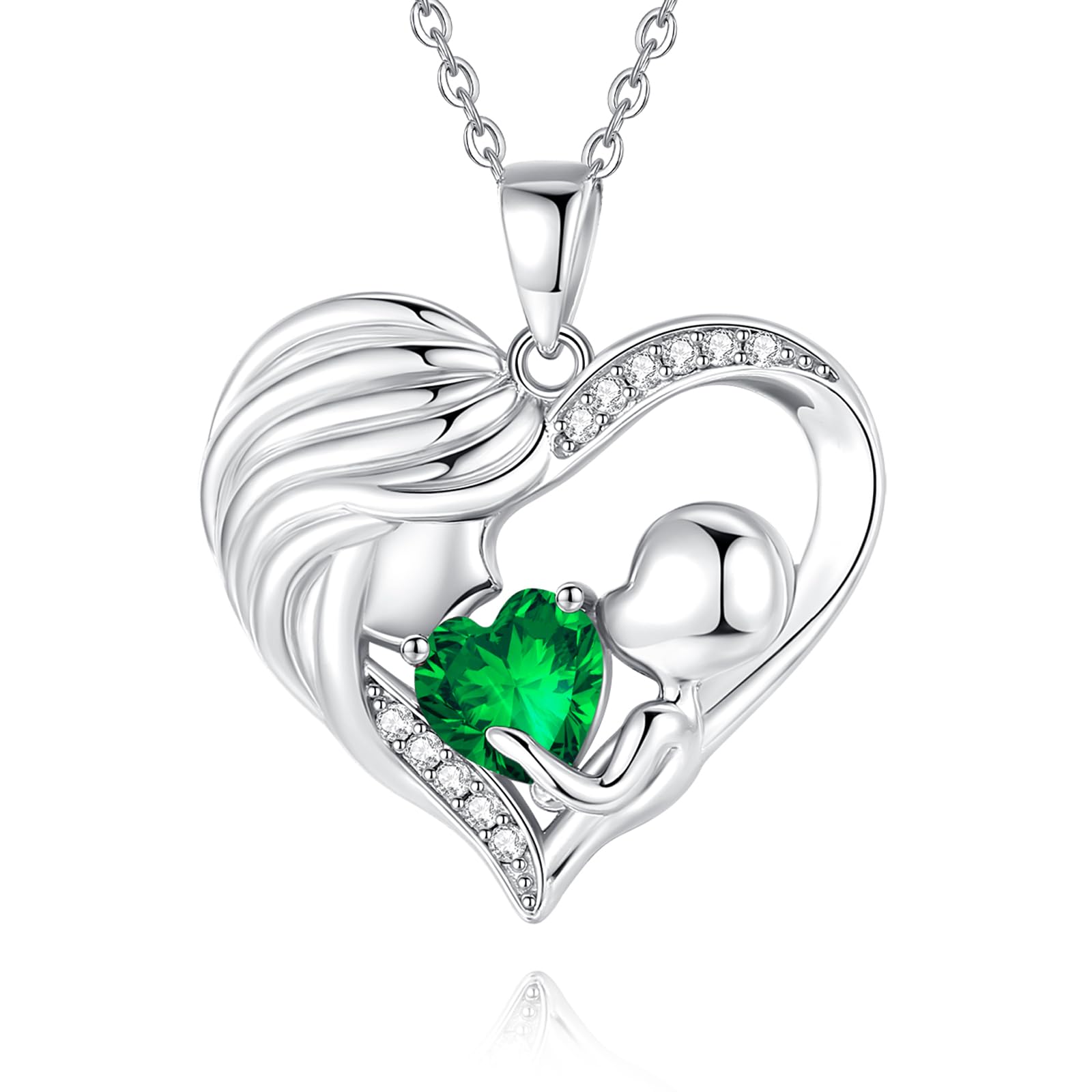 FANCIME Birthstone Heart Necklace