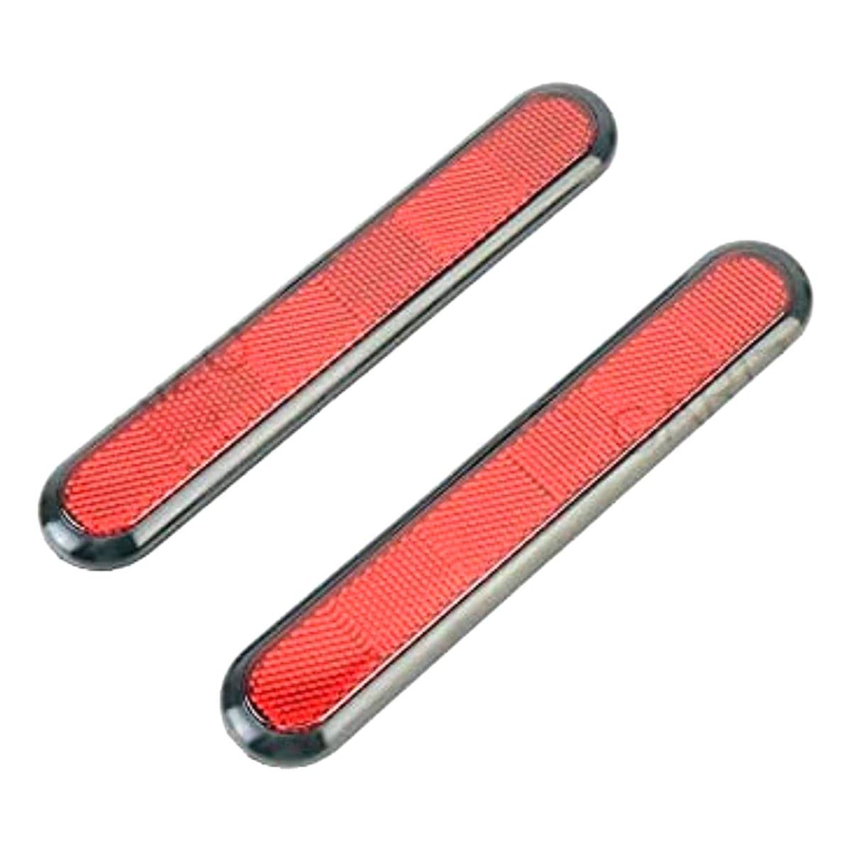 CARIZO Stick-on Rectangular Reflectors - Safety Spoke Reflective Quick Mount Custom Accessories 3M Adhesive Reflector for Cars, Trailer, Motorcycle, Trucks, Boat, Bicycle and Bike (Red, Set of 2)