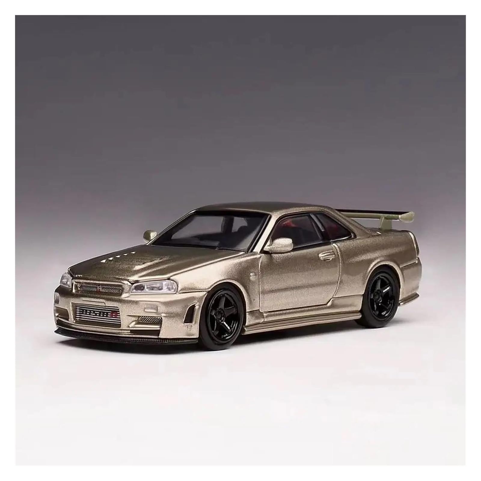 1/64 Per GTR R34 Z TUNE Cofano Aperto Pressofuso Modello Di Auto Giocattoli Da Collezione(Green,With box)