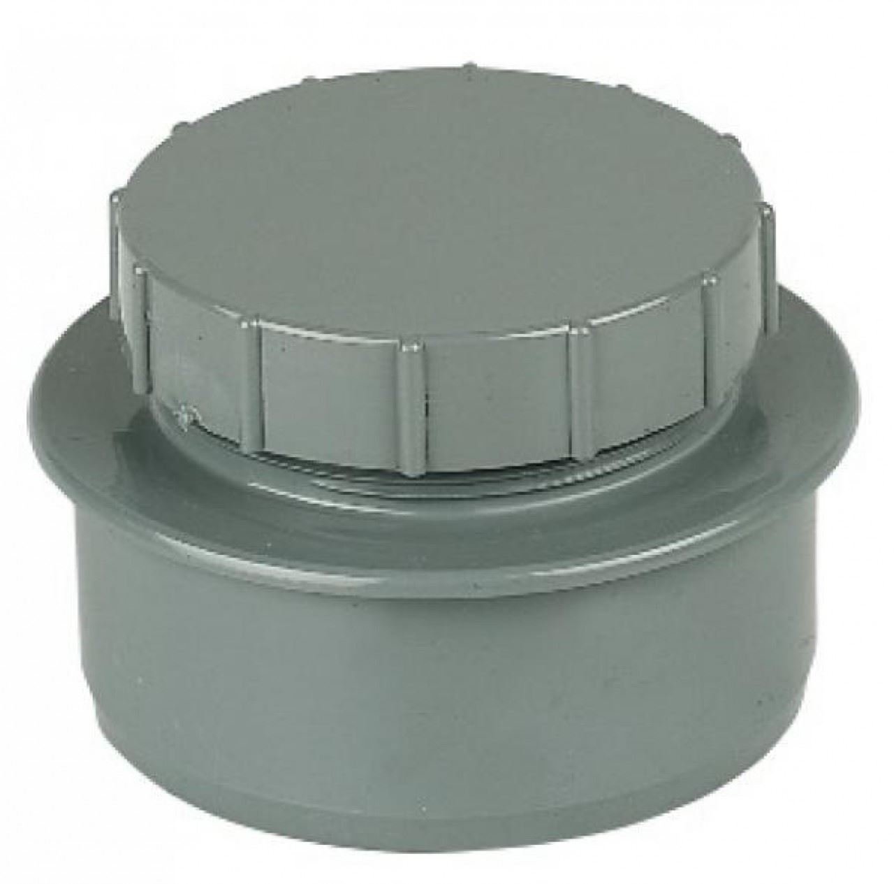 FLOPLAST 110mm Soil Screwed Access Cap - Grey - FREE Next-Day Delivery