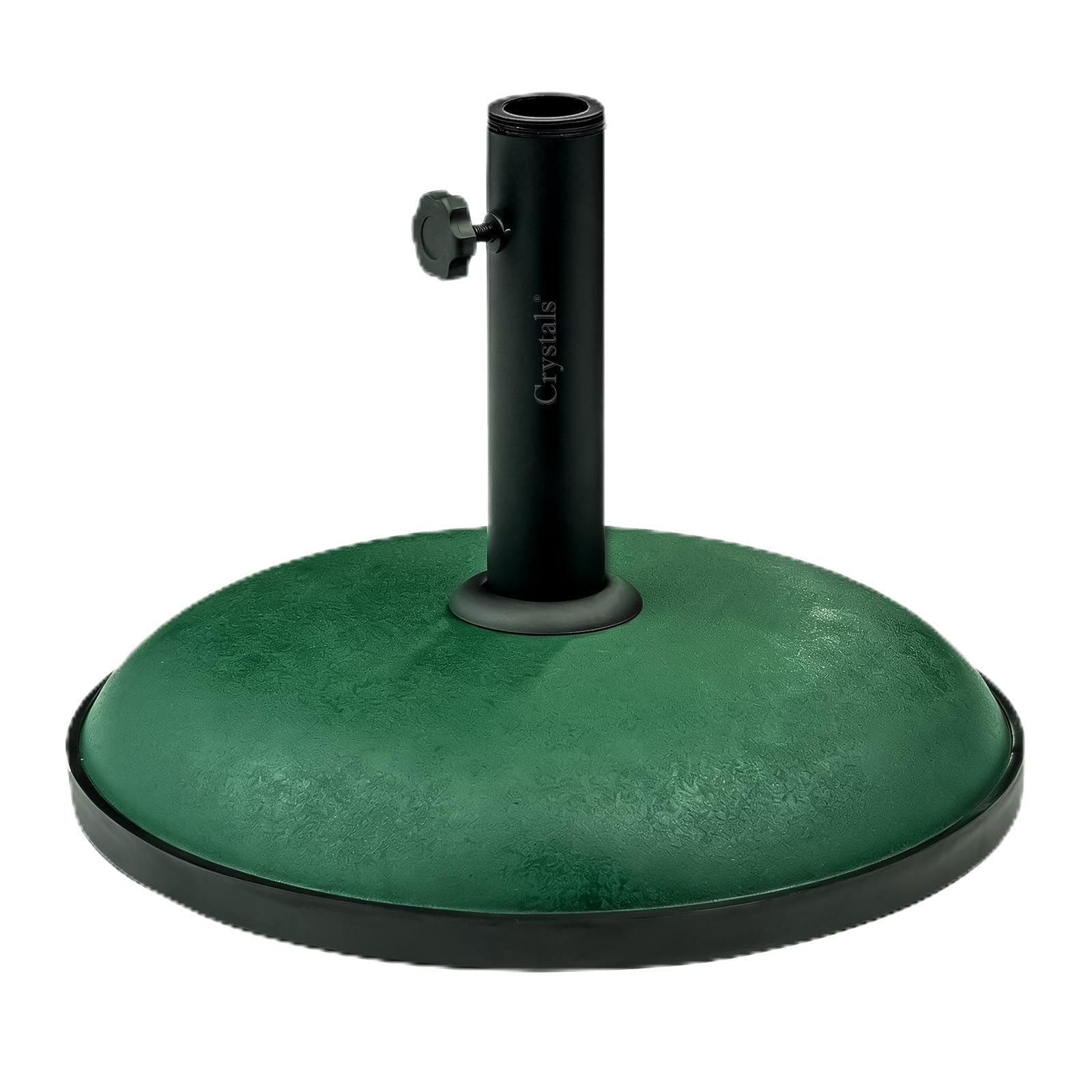 Crystals 11kg Heavy Duty Concrete Round Parasol Base Stand – Garden Outdoor Patio Umbrella Holder, Durable Weather Resistant Support for Sun Shade Parasol Pole (GREEN PARASOL BASE)