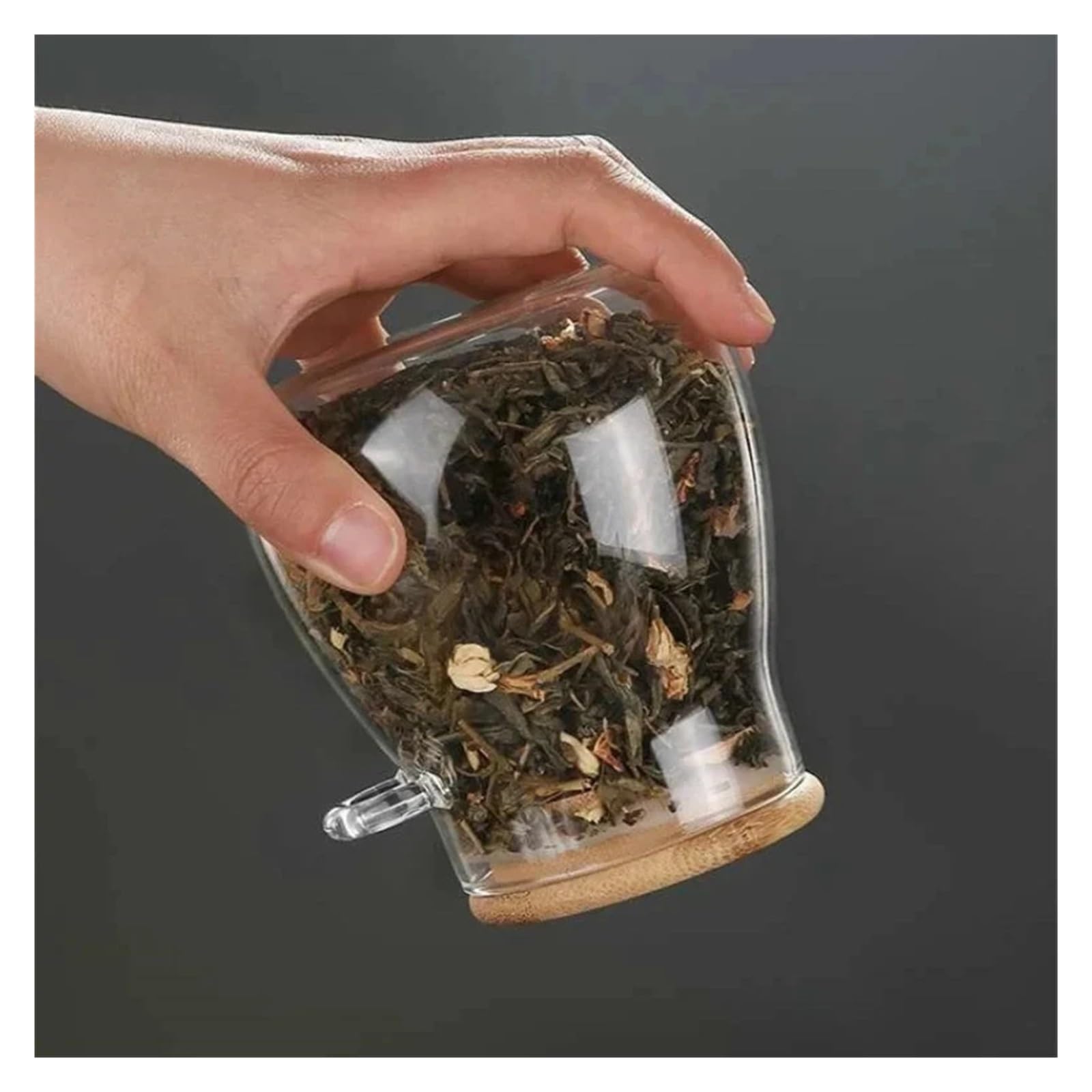 Glas Vorratsglas mit Deckel, luftdichter Behälter | Für Zucker, Tee, Kaffee und Lebensmittelaufbewahrung in der Küche(Silver)